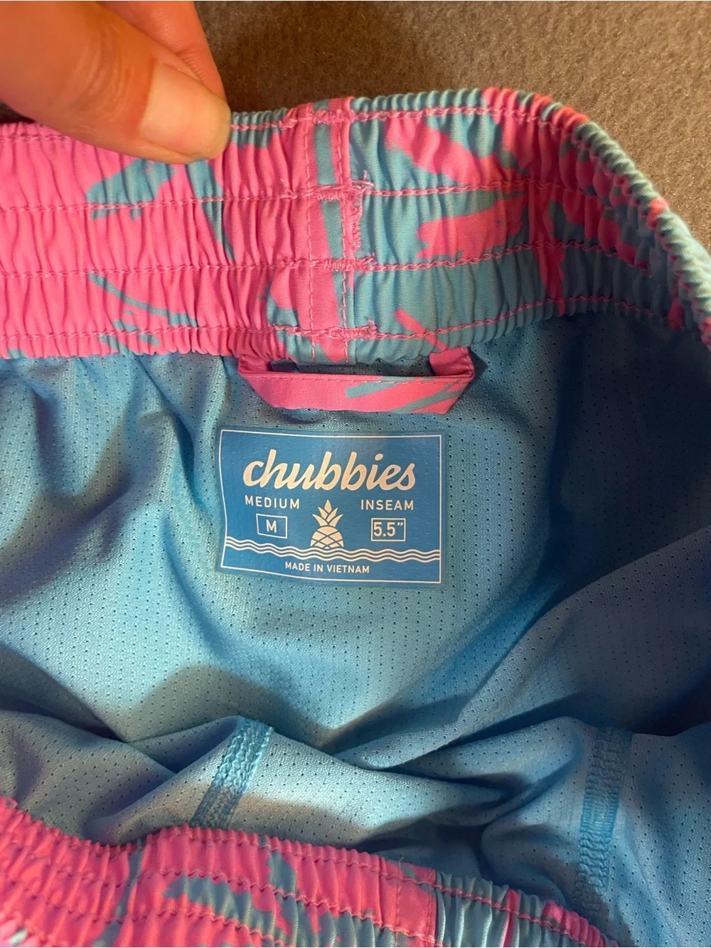 Chubbies Palm Tree Split Colorblock Swim Trunks 5.5